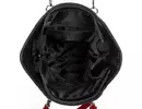 Kép 7/8 - VIA 55 nagy méretű, bordó fogós, fekete rostbőr táska belseje 1365