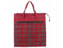 Piros kockás bordó bevásárló táska eleje