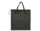 Színes mintás fekete bevásárló táska háta