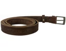 Kép 2/4 - 3 x 115 cm trapézmintás barna egész bőr öv csatja hátoldala