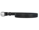 Kép 2/4 - 3x131 cm fekete trapézmintás egész bőr öv szerelhető csatja