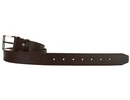Kép 3/5 - 4 cm széles egész bőr, szélein nyomott barna öv, 131 cm