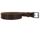 Kép 4/5 - 4 cm széles egész bőr, szélein nyomott barna öv, 131 cm