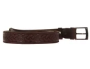 Kép 2/4 - 3x140 cm fonott mintás barna egész bőr öv csat rögzítése