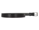 Kép 2/4 - 3x136 cm fonott mintás fekete egész bőr öv csat rögzítése