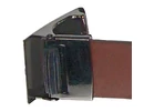Kép 3/4 - Fokozatmentes csatos 3,3x135 cm sima barna bőr öv rögzítő füle