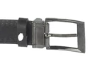 Kép 2/5 - Gaston 3x130 cm dupla varrott fekete bőr öv csat háta