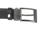 Kép 2/5 - Gaston 3x140 cm dupla varrott fekete bőr öv csat háta