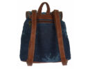 Mirano kék koptatott textil hátizsák háta