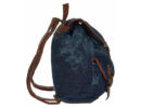 Mirano kék koptatott textil hátizsák oldala