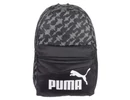 Kép 2/4 - Puma 079948 01 szürke mintás fekete hátizsák eleje