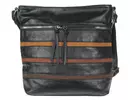 Kép 2/5 - Lida 2446 barna csíkos fekete női táska eleje