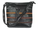 Kép 1/5 - Lida 2446 barna csíkos fekete női táska