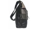 Lida 5031 szürke csíkos fekete női műbőr táska oldala