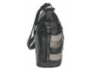 Lida f6756 szürke csíkos fekete női táska oldala