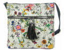 Urban style 127 virágos fehér-fekete női táska eleje