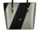 VIA55 1411-fekete-ezüst rostbőr táska eleje nagyban
