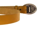 Kép 4/5 - 4 cm széles, ovál csatos okkersárga egész bőr öv, 130 cm