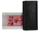 Farkas 8672-8-2 fekete virágos női bőr pénztárca dobozzal