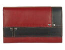 Gina monti 6752-piros-fekete bőr-pénztárca eleje