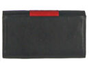 Gina monti 8691 piros betétes fekete bőr pénztárca háta