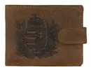 Kép 6/7 - Hunter 643-l magyar címeres barna bőr pénztárca eleje