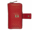 La scala dgn443 piros női bőr pénztárca dupla patentja