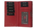 SylviaBelmonte rm04 piros virágos bőr pénztárca kártyatartói