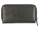 Valentini 306-512 cipzáros fekete bőr pénztárca háta
