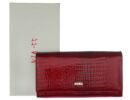 Fedeles krokómintás lakk piros női bőr pénztárca VIA 55