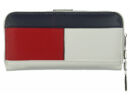 xtd c327 fehér-kék-piros műbőr pénztárca eleje