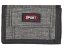 Kép 2/7 - Sport, zsebes, láncos szürke textil pénztárca eleje