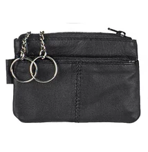 5880 két karikás fekete bőr kulcstartó