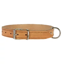 2 cm széles szélnyomott natúr bőr nyakörv