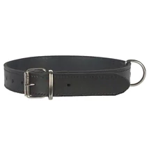 2,5 cm széles szélein nyomott fekete bőr nyakörv