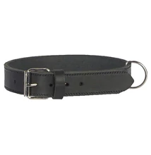 3 cm széles szélnyomott fekete bőr nyakörv