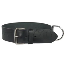 5 cm széles eredeti mintás fekete bőr nyakörv