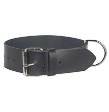 5 cm széles sima fekete bőr nyakörv