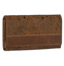 Always Wild nyomott mintás barna női bőr pénztárca