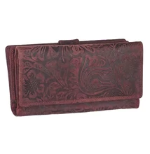 Sylvia Belmonte dvm450 burgundi nyersbőr női pénztárca