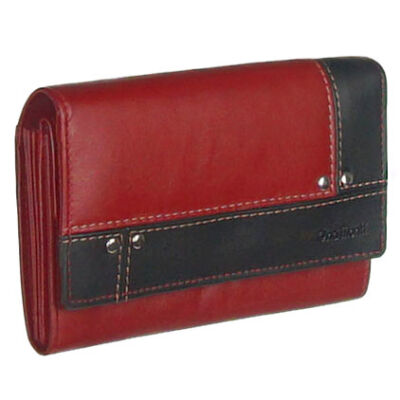 Gina monti 6752-piros-fekete bőr-pénztárca