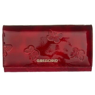 Gregorio 106 piros lepkés-bőr pénztárca