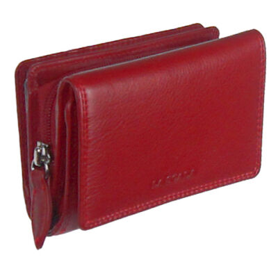 Lascala 82221 kicsi piros bőr pénztárca