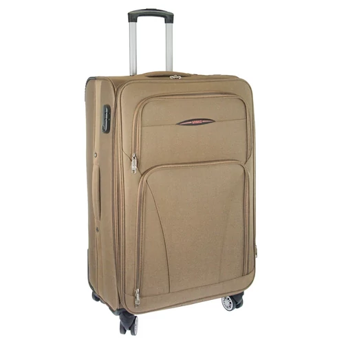 Vanko 77 cm magas világosbarna vászon bőrönd