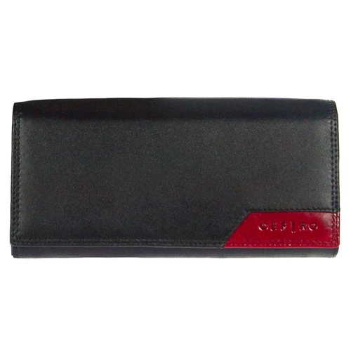 Cefiro xh2001-3166-1a fekete-bordó bőr pénztárca