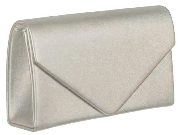 Ezüst színű műbőr női alkalmi táska V alakú fedéllel Fashion Bags