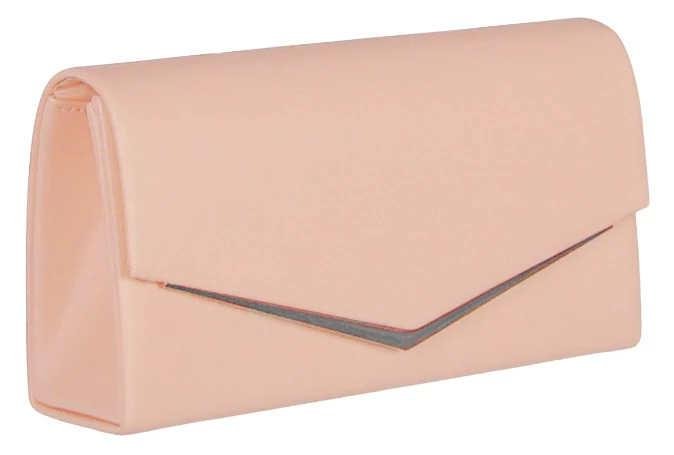 Pink műbőr alkalmi női táska keskeny fém dísszel Runfa