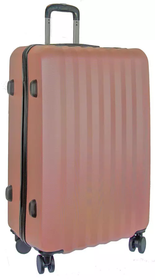 69 cm magas rozgold színű 4 dupla kerekű műanyag Bőrönd Vanko