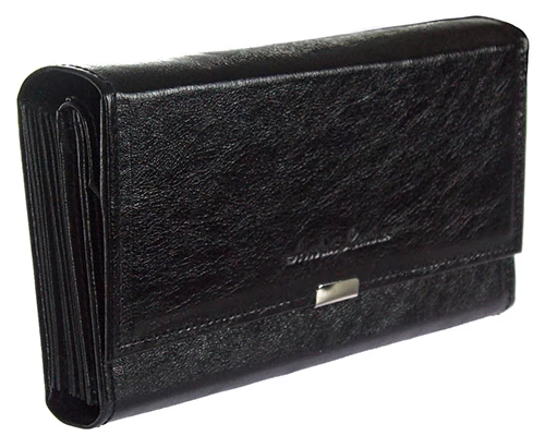 Pincér tárca fekete, 19 cm, brifkó Absolut Leather