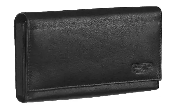 18 cm-es  fekete 6 zsebes brifkó, fóliás fedeles pincér tárca American Pride